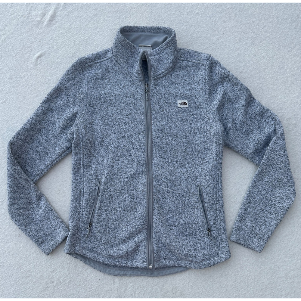 The North Face Crescent Full-Zip Fleece Jacket Womens S Heather Gray Long Sleeve